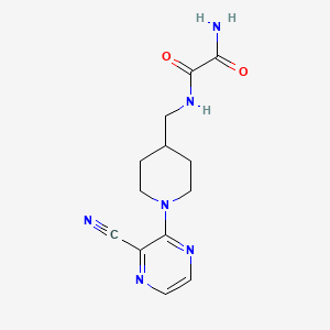 molecular formula C13H16N6O2 B2908083 N1-((1-(3-cyanopyrazin-2-yl)piperidin-4-yl)methyl)oxalamide CAS No. 1797726-67-0