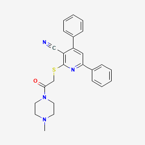 2-((2-(4-Methylpiperazin-1-yl)-2-oxoethyl)thio)-4,6-diphenylnicotinonitrile