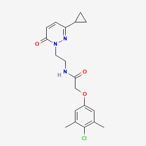 molecular formula C19H22ClN3O3 B2908087 2-(4-chloro-3,5-dimethylphenoxy)-N-(2-(3-cyclopropyl-6-oxopyridazin-1(6H)-yl)ethyl)acetamide CAS No. 2097916-83-9