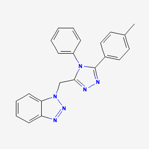 molecular formula C22H18N6 B2908088 1-[[5-(4-Methylphenyl)-4-phenyl-1,2,4-triazol-3-yl]methyl]benzotriazole CAS No. 305860-93-9