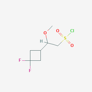 molecular formula C7H11ClF2O3S B2908093 2-(3,3-Difluorocyclobutyl)-2-methoxyethanesulfonyl chloride CAS No. 2567502-00-3