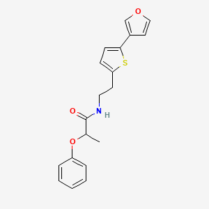 molecular formula C19H19NO3S B2908098 N-(2-(5-(furan-3-yl)thiophen-2-yl)ethyl)-2-phenoxypropanamide CAS No. 2034254-66-3