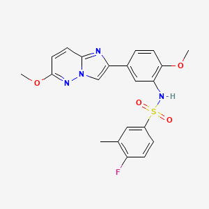 4-fluoro-N-(2-methoxy-5-(6-methoxyimidazo[1,2-b]pyridazin-2-yl)phenyl)-3-methylbenzenesulfonamide
