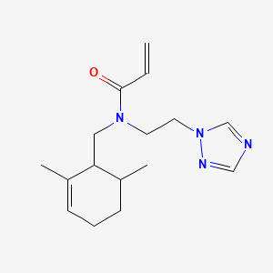 molecular formula C16H24N4O B2908101 N-[(2,6-Dimethylcyclohex-2-en-1-yl)methyl]-N-[2-(1,2,4-triazol-1-yl)ethyl]prop-2-enamide CAS No. 2411300-17-7