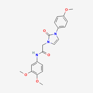molecular formula C20H21N3O5 B2908106 N-(3,4-dimethoxyphenyl)-2-(3-(4-methoxyphenyl)-2-oxo-2,3-dihydro-1H-imidazol-1-yl)acetamide CAS No. 951543-06-9