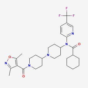 molecular formula C29H38F3N5O3 B2908110 N-(1'-(3,5-dimethylisoxazole-4-carbonyl)-[1,4'-bipiperidin]-4-yl)-N-(5-(trifluoromethyl)pyridin-2-yl)cyclohexanecarboxamide CAS No. 2034525-90-9