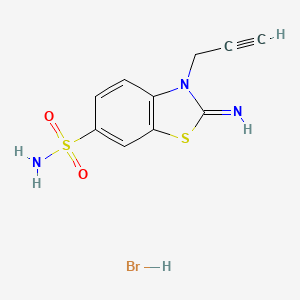 molecular formula C10H10BrN3O2S2 B2908111 2-Imino-3-(prop-2-yn-1-yl)-2,3-dihydrobenzo[d]thiazole-6-sulfonamide hydrobromide CAS No. 1351642-51-7