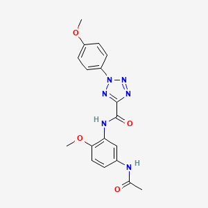 molecular formula C18H18N6O4 B2908114 N-(5-acetamido-2-methoxyphenyl)-2-(4-methoxyphenyl)-2H-tetrazole-5-carboxamide CAS No. 1396843-54-1