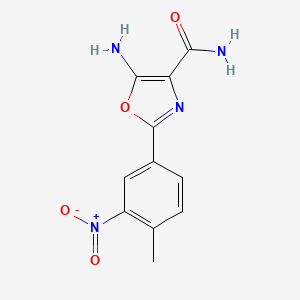 molecular formula C11H10N4O4 B2908115 5-Amino-2-(4-methyl-3-nitrophenyl)-1,3-oxazole-4-carboxamide CAS No. 937601-28-0