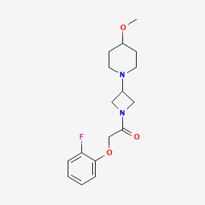 molecular formula C17H23FN2O3 B2908118 2-(2-Fluorophenoxy)-1-(3-(4-methoxypiperidin-1-yl)azetidin-1-yl)ethanone CAS No. 2034489-56-8