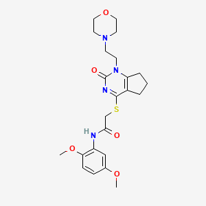 N-(2,5-dimethoxyphenyl)-2-((1-(2-morpholinoethyl)-2-oxo-2,5,6,7-tetrahydro-1H-cyclopenta[d]pyrimidin-4-yl)thio)acetamide