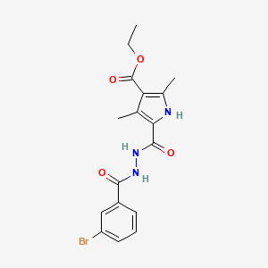 molecular formula C17H18BrN3O4 B2908125 ethyl 5-[[(3-bromobenzoyl)amino]carbamoyl]-2,4-dimethyl-1H-pyrrole-3-carboxylate CAS No. 865615-21-0