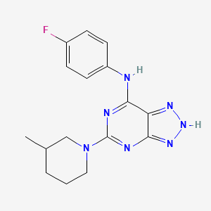 molecular formula C16H18FN7 B2908127 N-(4-fluorophenyl)-5-(3-methylpiperidin-1-yl)-3H-[1,2,3]triazolo[4,5-d]pyrimidin-7-amine CAS No. 1334371-30-0