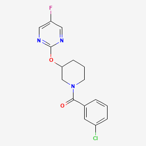 (3-Chlorophenyl)(3-((5-fluoropyrimidin-2-yl)oxy)piperidin-1-yl)methanone