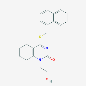molecular formula C21H22N2O2S B2908141 1-(2-hydroxyethyl)-4-((naphthalen-1-ylmethyl)thio)-5,6,7,8-tetrahydroquinazolin-2(1H)-one CAS No. 941979-21-1