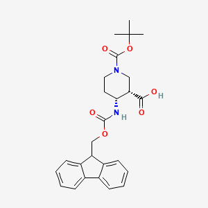 molecular formula C26H30N2O6 B2908148 (3S,4R)-1-(tert-butoxycarbonyl)-4-{[(9H-fluoren-9-ylmethoxy)carbonyl]amino}piperidine-3-carboxylic acid CAS No. 1931912-69-4