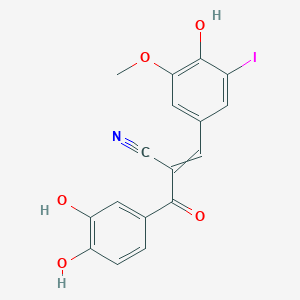 molecular formula C17H12INO5 B2908153 2-[(3,4-Dihydroxyphenyl)-oxomethyl]-3-(4-hydroxy-3-iodo-5-methoxyphenyl)-2-propenenitrile CAS No. 1094048-77-7