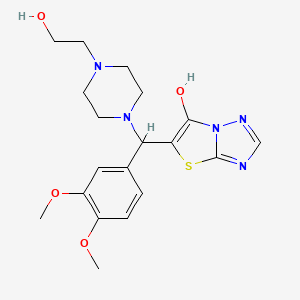 molecular formula C19H25N5O4S B2908158 5-((3,4-Dimethoxyphenyl)(4-(2-hydroxyethyl)piperazin-1-yl)methyl)thiazolo[3,2-b][1,2,4]triazol-6-ol CAS No. 868219-67-4