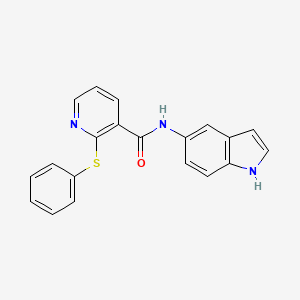 molecular formula C20H15N3OS B2908160 N-(1H-indol-5-yl)-2-phenylsulfanylpyridine-3-carboxamide CAS No. 710945-65-6