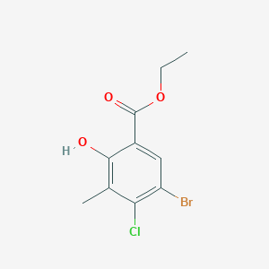 molecular formula C10H10BrClO3 B2908162 Ethyl 5-bromo-4-chloro-2-hydroxy-3-methylbenzoate CAS No. 329695-45-6