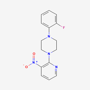 molecular formula C15H15FN4O2 B2908166 1-(2-Fluorophenyl)-4-(3-nitro-2-pyridinyl)piperazine CAS No. 400088-84-8