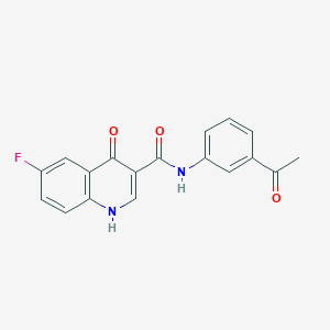 molecular formula C18H13FN2O3 B2908168 N-(3-acetylphenyl)-6-fluoro-4-hydroxyquinoline-3-carboxamide CAS No. 951978-30-6