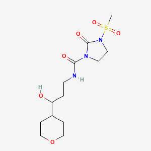 N-(3-hydroxy-3-(tetrahydro-2H-pyran-4-yl)propyl)-3-(methylsulfonyl)-2-oxoimidazolidine-1-carboxamide