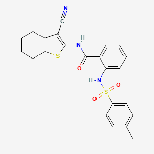 N-(3-cyano-4,5,6,7-tetrahydro-1-benzothiophen-2-yl)-2-[(4-methylphenyl)sulfonylamino]benzamide