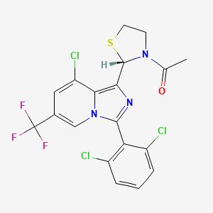 1-[(2S)-2-[8-chloro-3-(2,6-dichlorophenyl)-6-(trifluoromethyl)imidazo[1,5-a]pyridin-1-yl]-1,3-thiazolidin-3-yl]ethan-1-one