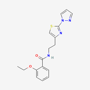 molecular formula C17H18N4O2S B2908178 N-(2-(2-(1H-pyrazol-1-yl)thiazol-4-yl)ethyl)-2-ethoxybenzamide CAS No. 1448053-21-1