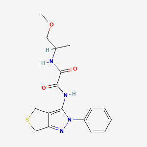 molecular formula C17H20N4O3S B2908179 N1-(1-methoxypropan-2-yl)-N2-(2-phenyl-4,6-dihydro-2H-thieno[3,4-c]pyrazol-3-yl)oxalamide CAS No. 900009-65-6