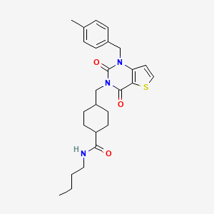 N-butyl-4-((1-(4-methylbenzyl)-2,4-dioxo-1,2-dihydrothieno[3,2-d]pyrimidin-3(4H)-yl)methyl)cyclohexanecarboxamide