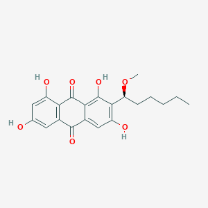 molecular formula C21H22O7 B2908190 1,3,6,8-Tetrahydroxy-2-[(1S)-1-methoxyhexyl]anthracene-9,10-dione CAS No. 28254-23-1