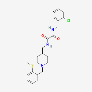 molecular formula C23H28ClN3O2S B2908197 N1-(2-chlorobenzyl)-N2-((1-(2-(methylthio)benzyl)piperidin-4-yl)methyl)oxalamide CAS No. 1235667-01-2