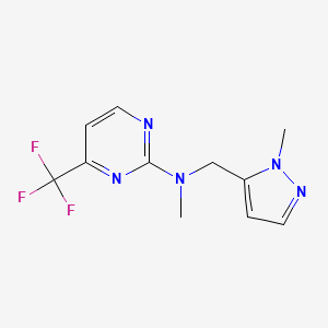 molecular formula C11H12F3N5 B2908202 N-methyl-N-((1-methyl-1H-pyrazol-5-yl)methyl)-4-(trifluoromethyl)pyrimidin-2-amine CAS No. 2034297-34-0