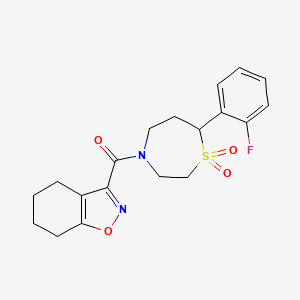 (7-(2-Fluorophenyl)-1,1-dioxido-1,4-thiazepan-4-yl)(4,5,6,7-tetrahydrobenzo[d]isoxazol-3-yl)methanone