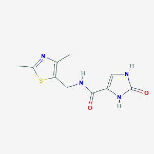 molecular formula C10H12N4O2S B2908222 N-((2,4-dimethylthiazol-5-yl)methyl)-2-oxo-2,3-dihydro-1H-imidazole-4-carboxamide CAS No. 2320445-10-9