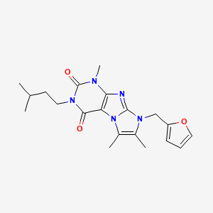 molecular formula C20H25N5O3 B2908225 8-(furan-2-ylmethyl)-3-isopentyl-1,6,7-trimethyl-1H-imidazo[2,1-f]purine-2,4(3H,8H)-dione CAS No. 899405-72-2