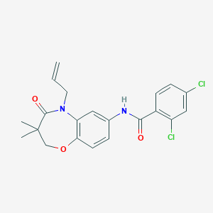 molecular formula C21H20Cl2N2O3 B2908233 N-(5-allyl-3,3-dimethyl-4-oxo-2,3,4,5-tetrahydrobenzo[b][1,4]oxazepin-7-yl)-2,4-dichlorobenzamide CAS No. 921545-98-4