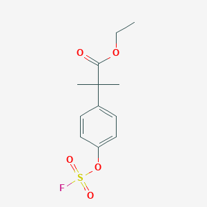 molecular formula C12H15FO5S B2908234 Ethyl 2-(4-fluorosulfonyloxyphenyl)-2-methylpropanoate CAS No. 2411201-90-4