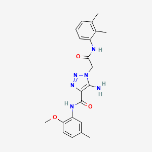molecular formula C21H24N6O3 B2908235 5-amino-1-{2-[(2,3-dimethylphenyl)amino]-2-oxoethyl}-N-(2-methoxy-5-methylphenyl)-1H-1,2,3-triazole-4-carboxamide CAS No. 894580-91-7