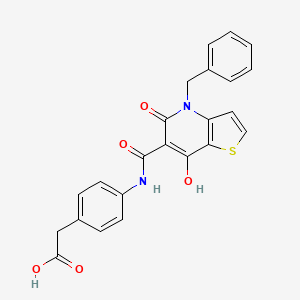 molecular formula C23H18N2O5S B2908241 Ethyl {[6-({[(2,5-difluorophenyl)amino]carbonyl}amino)-2-phenylquinolin-4-yl]oxy}acetate CAS No. 1351780-44-3