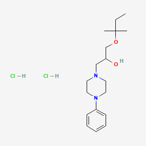 molecular formula C18H32Cl2N2O2 B2908245 1-(Tert-pentyloxy)-3-(4-phenylpiperazin-1-yl)propan-2-ol dihydrochloride CAS No. 1185363-16-9