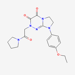 molecular formula C19H23N5O4 B2908249 8-(4-ethoxyphenyl)-2-(2-oxo-2-(pyrrolidin-1-yl)ethyl)-7,8-dihydroimidazo[2,1-c][1,2,4]triazine-3,4(2H,6H)-dione CAS No. 941996-12-9