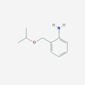 molecular formula C10H15NO B2908250 2-[(Propan-2-yloxy)methyl]aniline CAS No. 158091-33-9