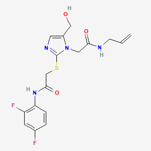 N-allyl-2-(2-((2-((2,4-difluorophenyl)amino)-2-oxoethyl)thio)-5-(hydroxymethyl)-1H-imidazol-1-yl)acetamide