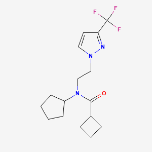 N-cyclopentyl-N-(2-(3-(trifluoromethyl)-1H-pyrazol-1-yl)ethyl)cyclobutanecarboxamide