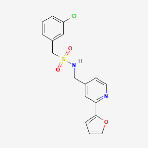 1-(3-chlorophenyl)-N-((2-(furan-2-yl)pyridin-4-yl)methyl)methanesulfonamide