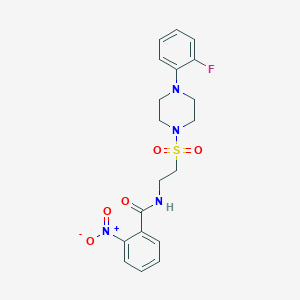 N-(2-((4-(2-fluorophenyl)piperazin-1-yl)sulfonyl)ethyl)-2-nitrobenzamide