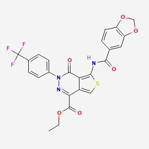 Ethyl 5-(1,3-benzodioxole-5-carbonylamino)-4-oxo-3-[4-(trifluoromethyl)phenyl]thieno[3,4-d]pyridazine-1-carboxylate